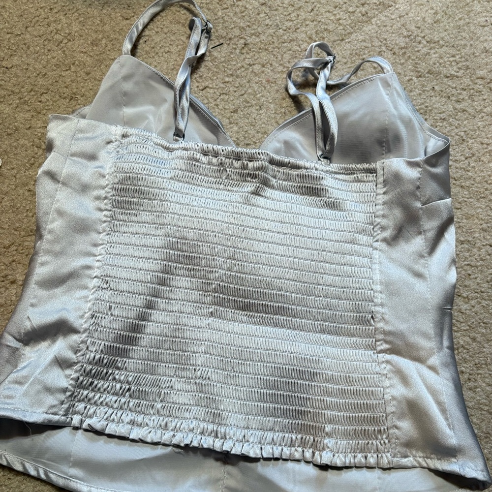 A&F RUCHED SATIN TOP - Picture 2 of 2